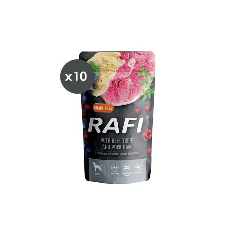 RAFI PATE JAMON TRIPAS TERNERA ARÁNDANOS 10X500G